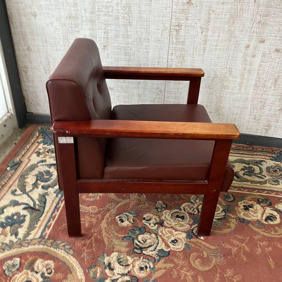 ②北欧レトロ プラス 木製フレーム アームチェア 一人掛けソファー ロビーチェア