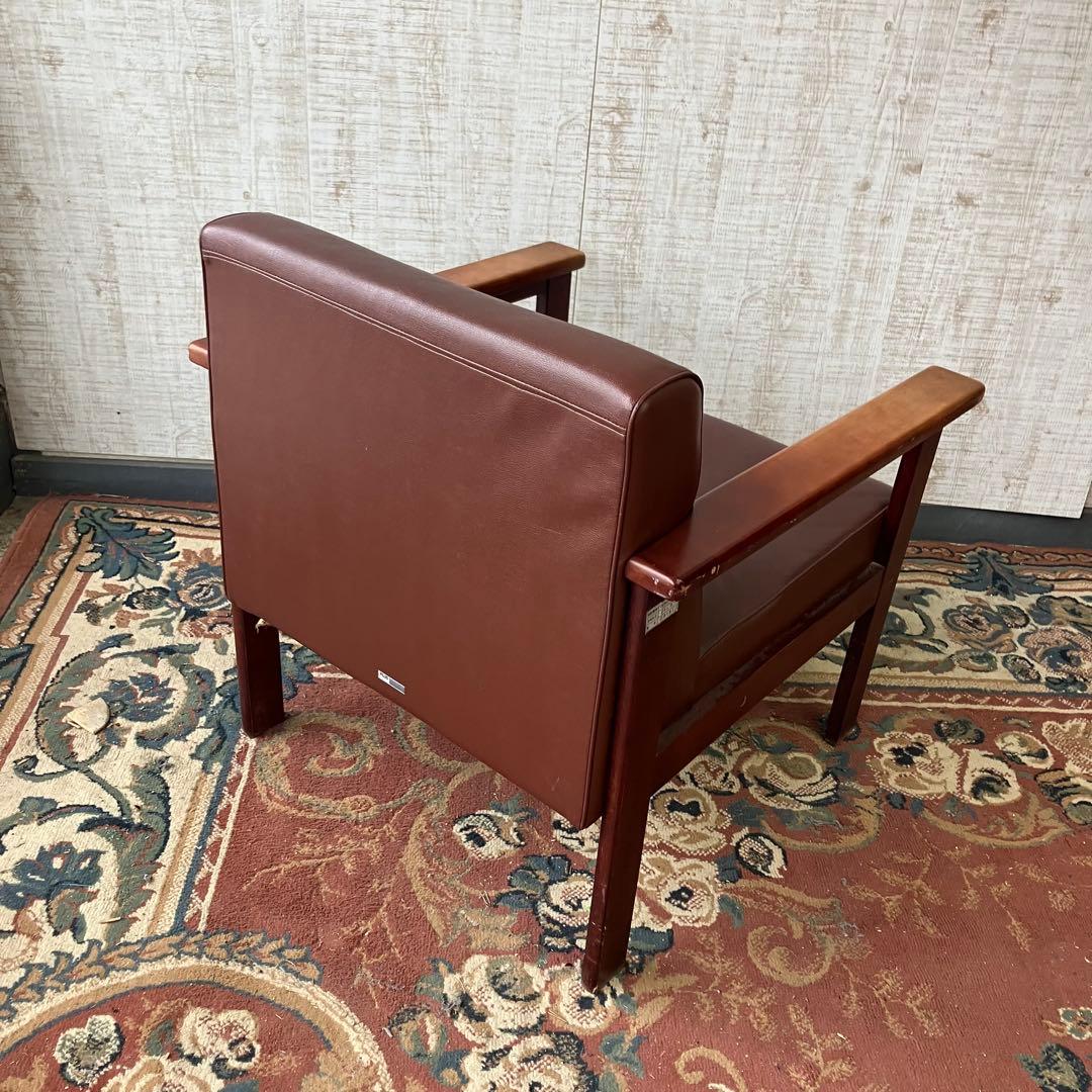 ②北欧レトロ プラス 木製フレーム アームチェア 一人掛けソファー ロビーチェア