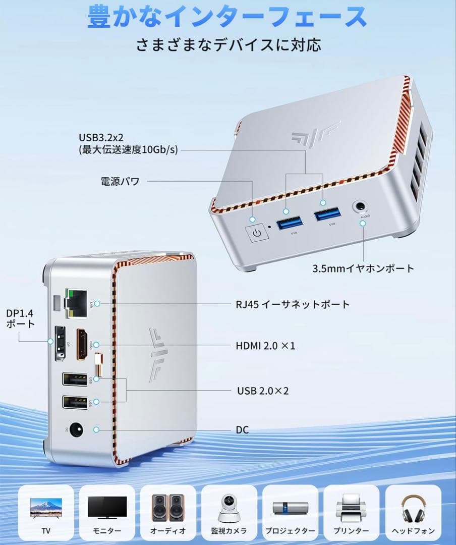 ま*き様 Mini PC Essenx E2 シルバー 8GB RAM 256G