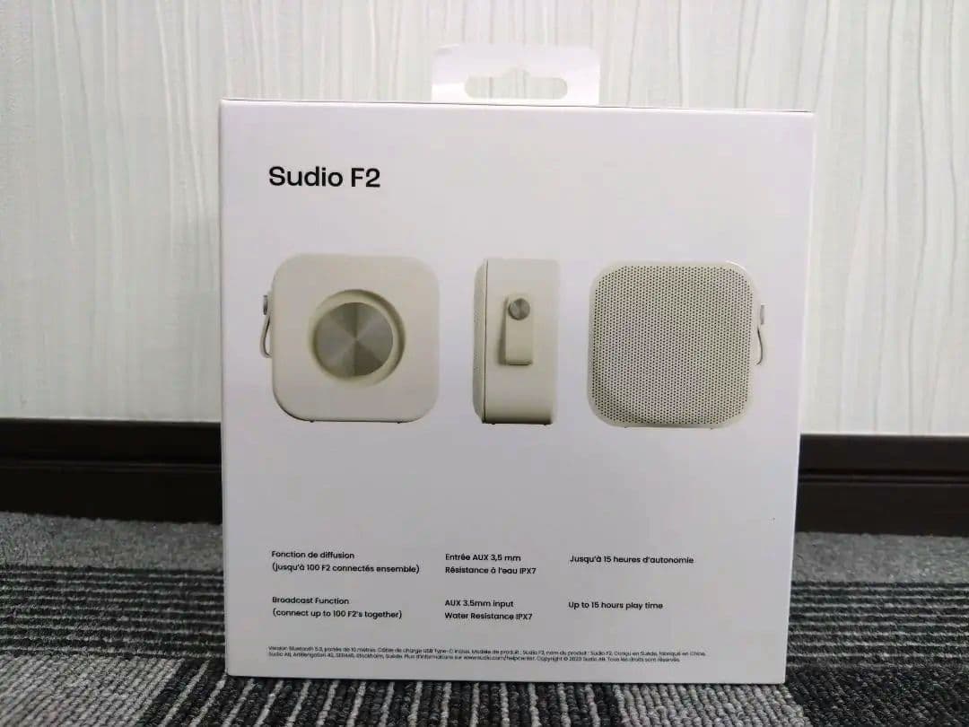 Sudio Bluetooth ポータブルスピーカー「F2」ホワイト