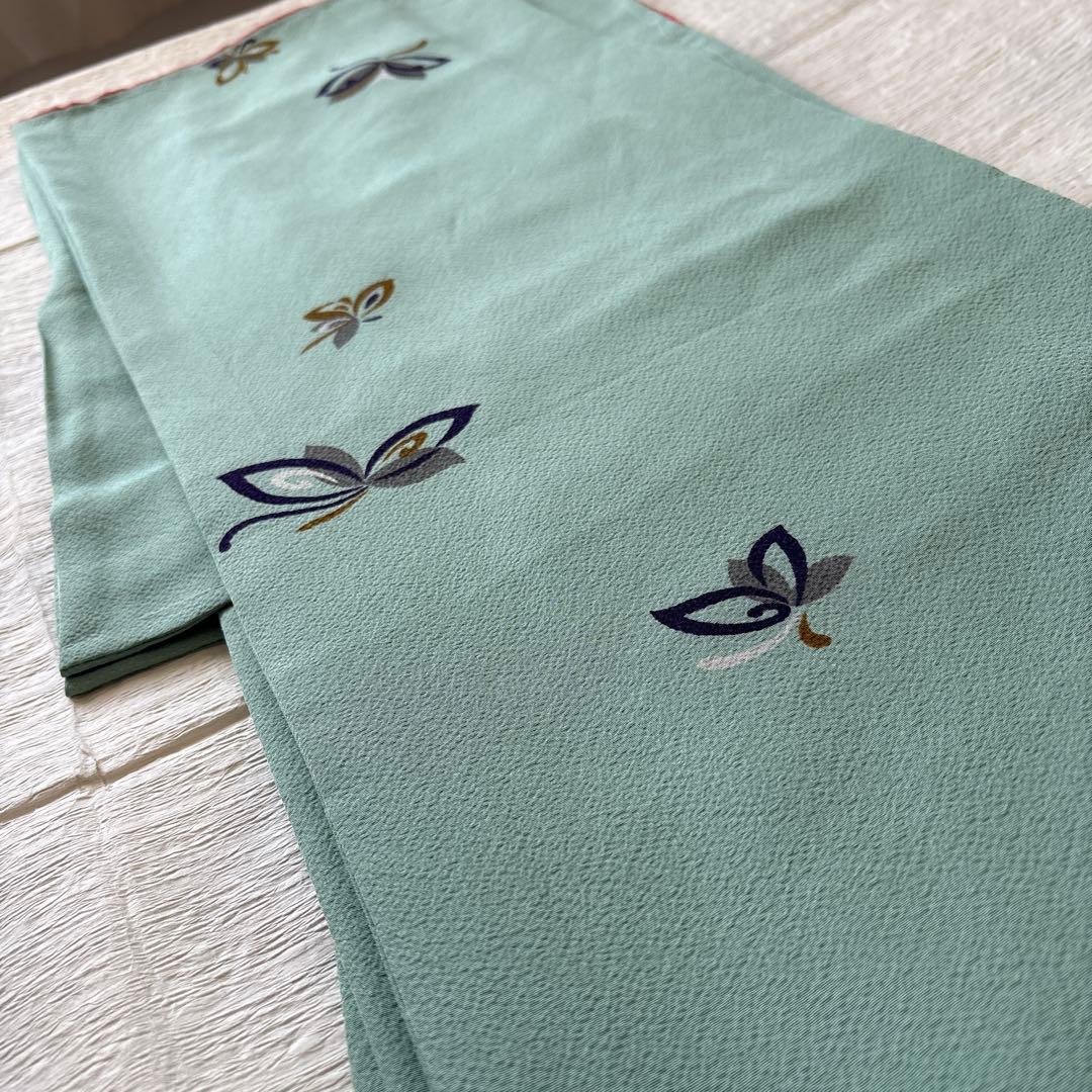 ❤️主役になれる正絹小紋　縮緬　ティファニーブルー　新品保管　新品畳紙付き