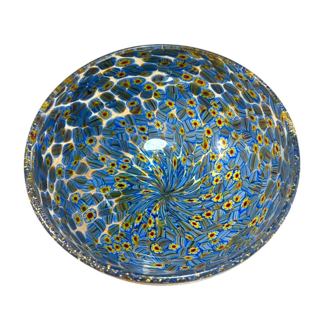 ベネチアンガラス ミルフィオリ 金彩 ガラスボウル ムラーノ ラグナ