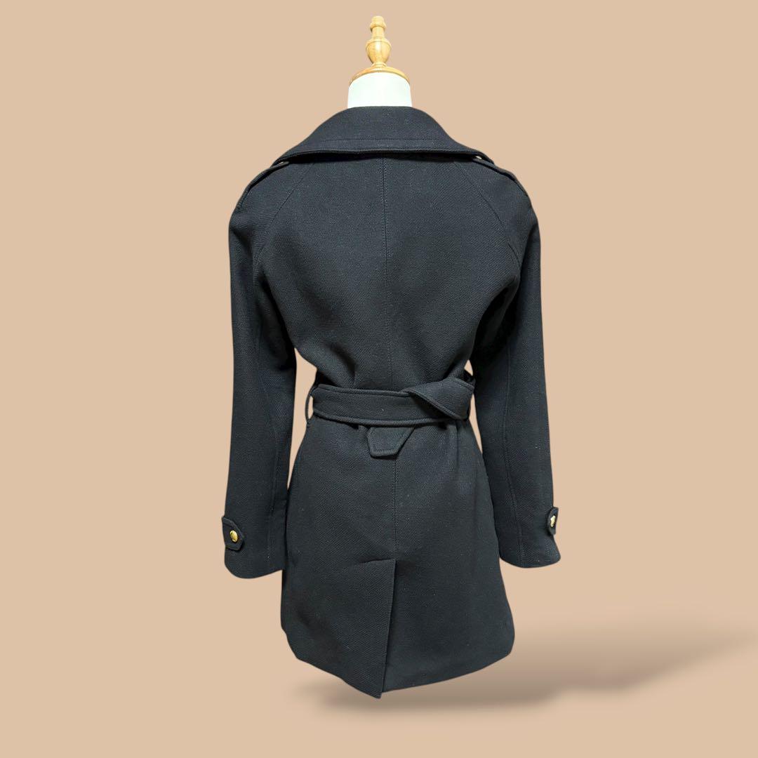 美品正規品ユーロ規格BURBERRYBRITカシミヤ混ウールコートチェック柄黒M