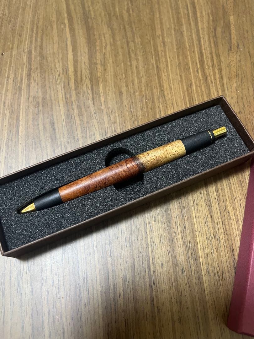 花梨瘤紅白　源平　（アフゼリア） シャーペン 真鍮金具 ボナンペン