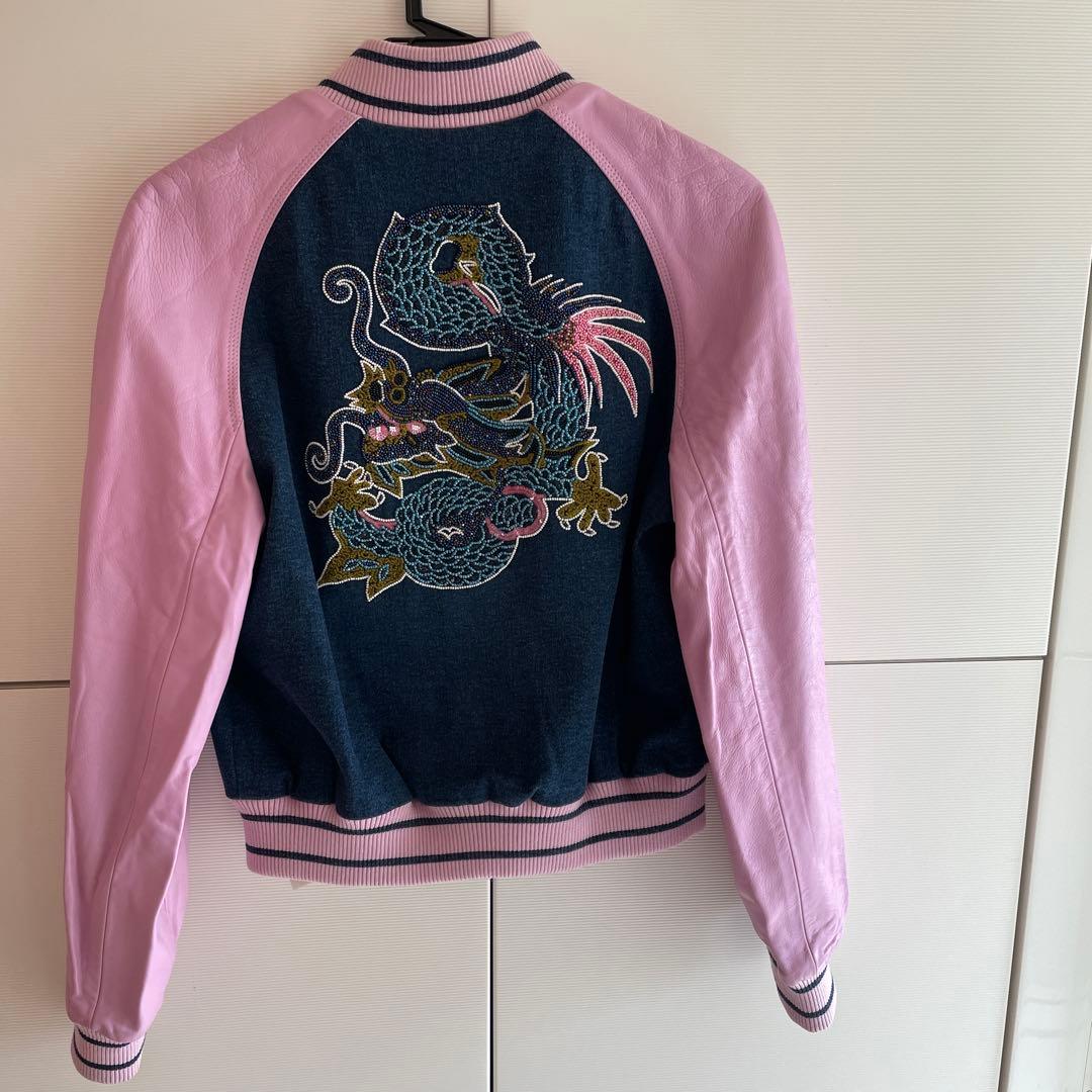 新品未使用　ESCADA エスカーダ　レザーブルゾン　ジャケット　デニム