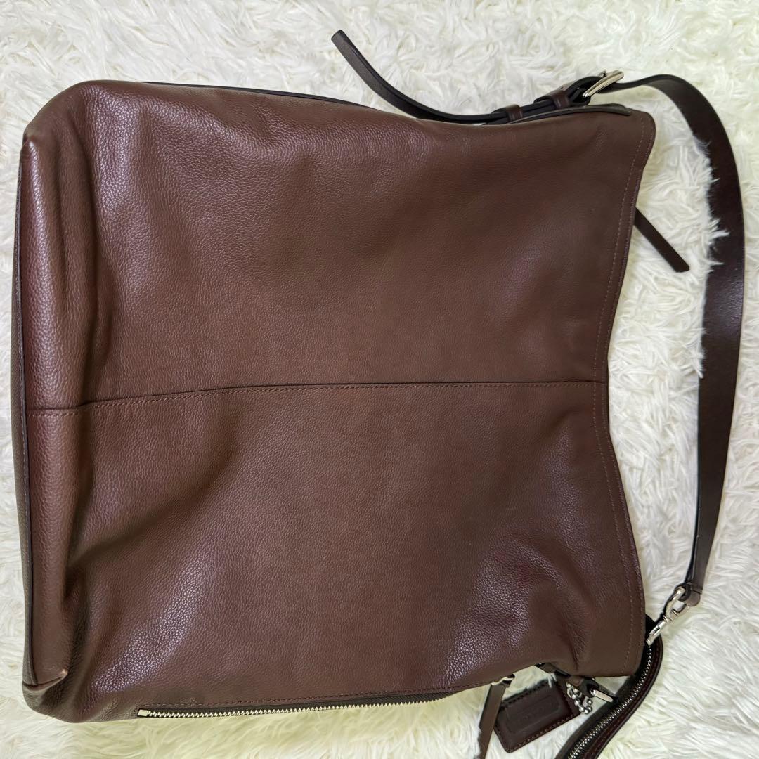 【美品】コーチ ハンドバッグ　ショルダーバッグ　 大容量 レザー 茶