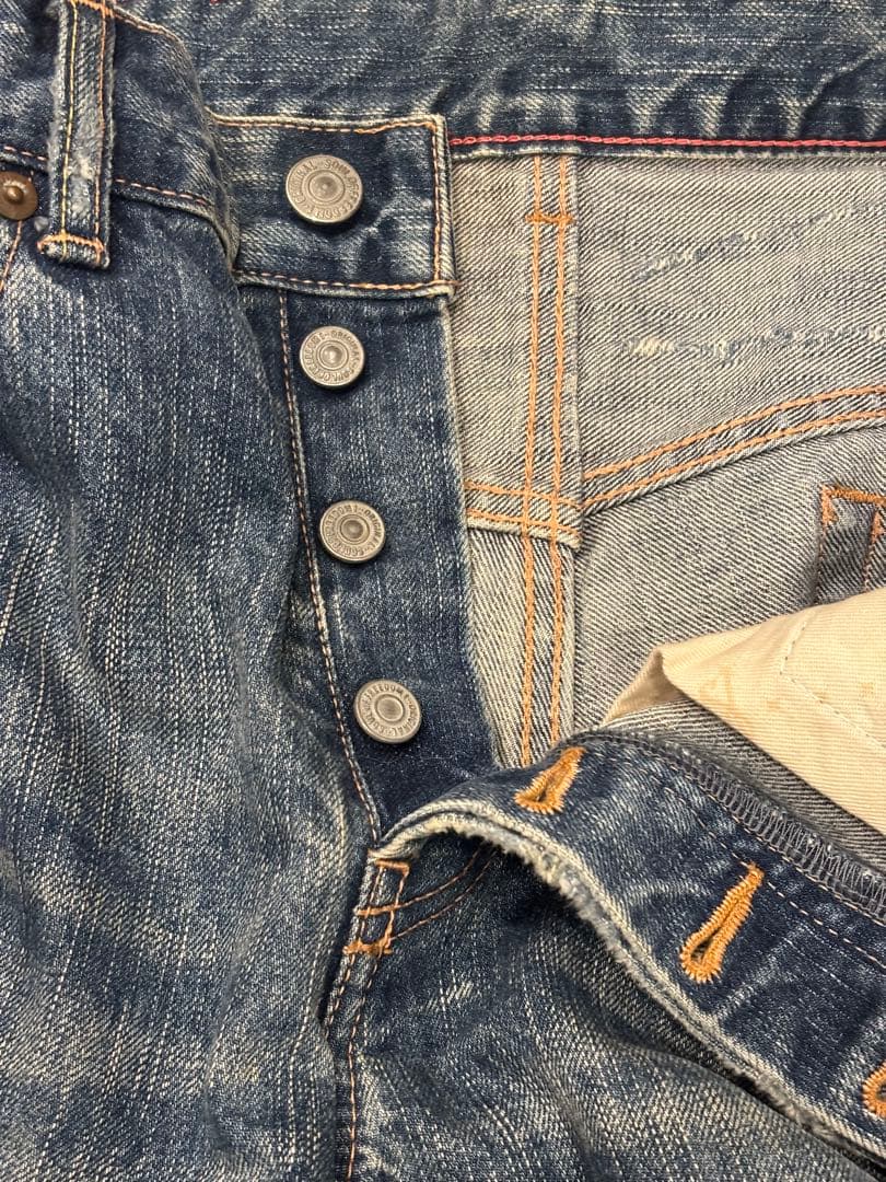 00's y2k ダメージデニム フェード ヒゲ グランジ archive