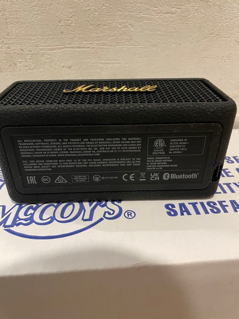 Marshall Bluetoothスピーカー ブラック