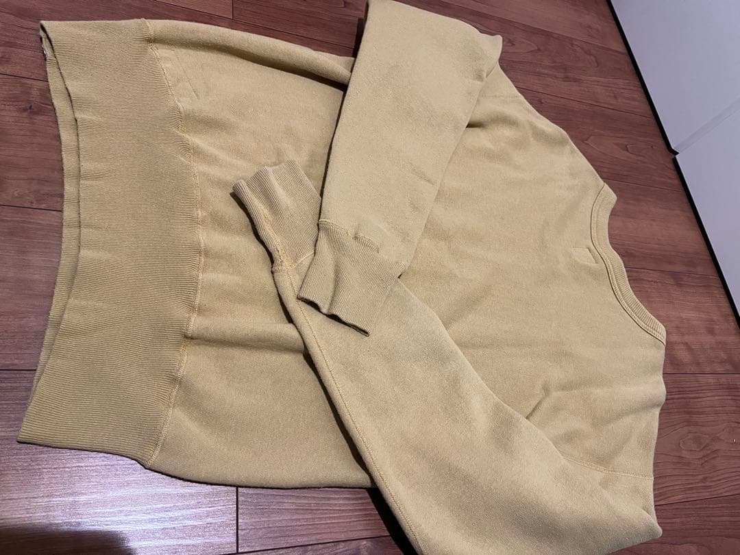 HUMAN MADE 希少　猫　スウェット　前V ビンテージ調　マスタード