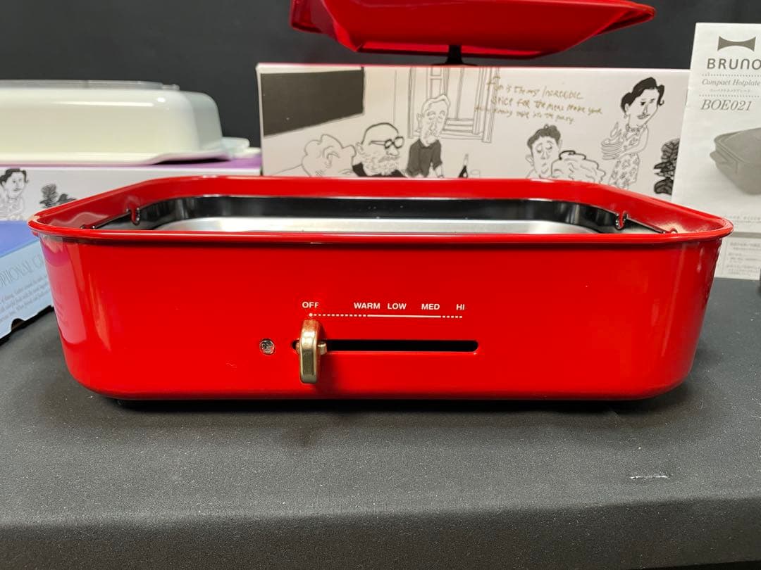 ブルーノ ホットプレート BOE021-RD（レッド）プレートセット　1341