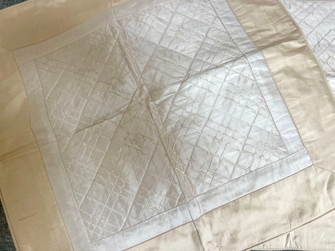 シルクシャンタン クッションカバー ベージュ 2枚セット大きめサイズ60×60