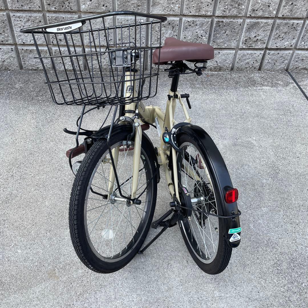 ROXY 20㌅サイクル ベージュ バスケット付6段変速　折りたたみ