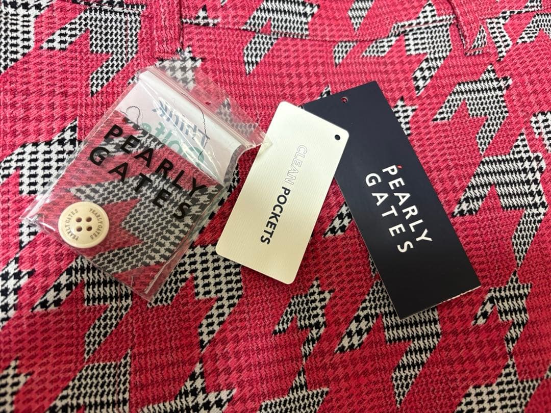 PEARLY GATES ピンク チェック柄スカート