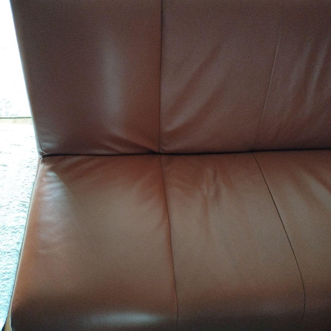 フランスベッド　ブラウン本革ソファ、ソファベッド