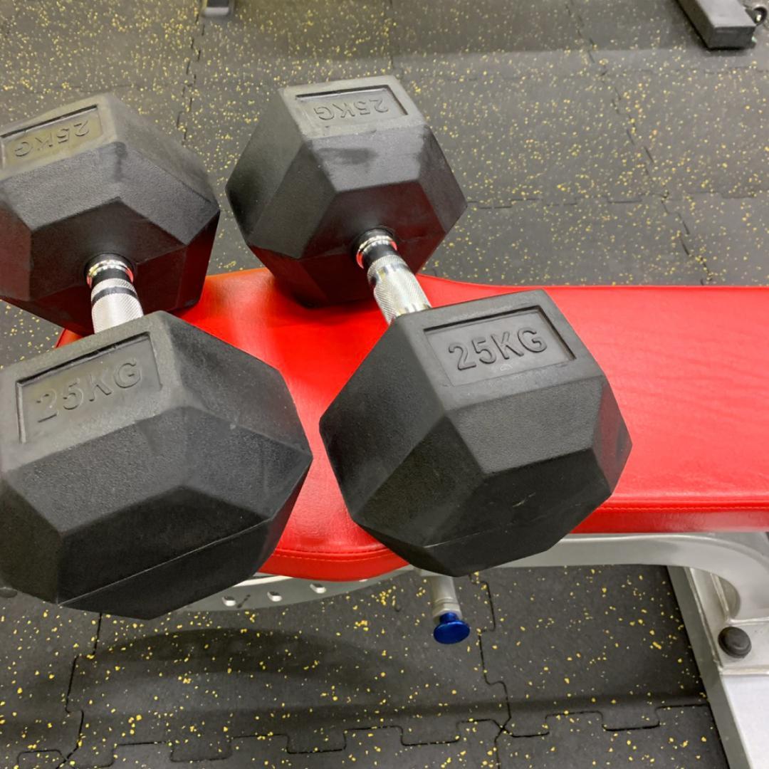 ラバー ヘックス ダンベル 27.5kg × 2個 セット