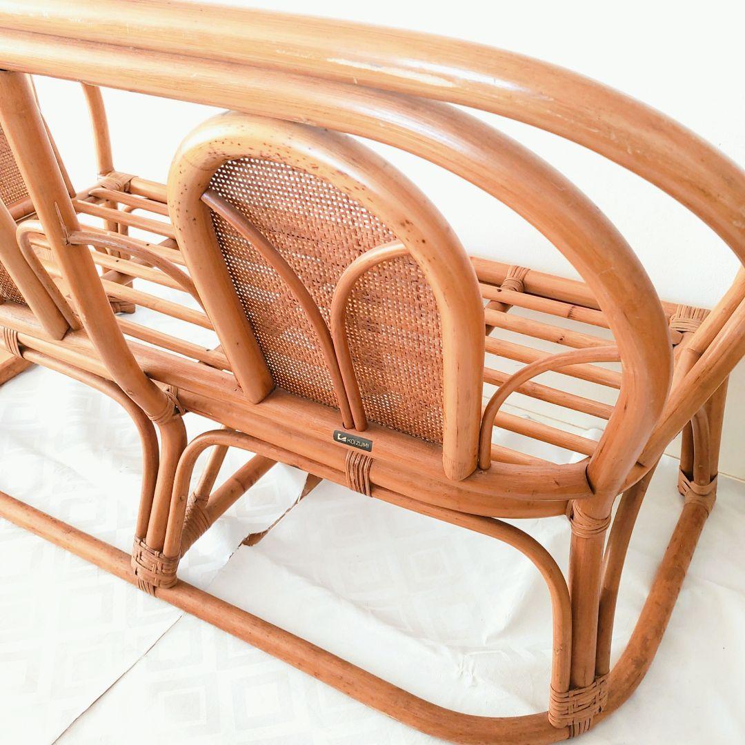 ヴィンテージ ラタン カウチソファ 2人掛け 籐家具 レトロ ビンテージ