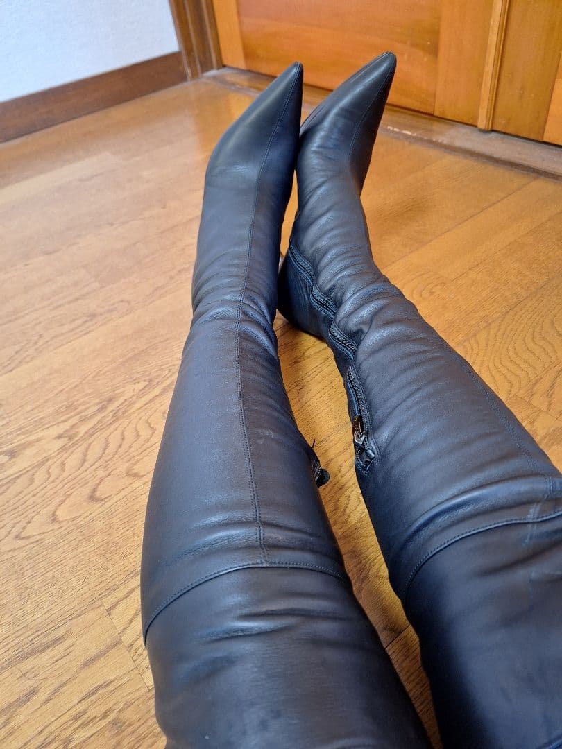 美品 COMEX ニーハイブーツ黒 L 24.5㎝ 5632