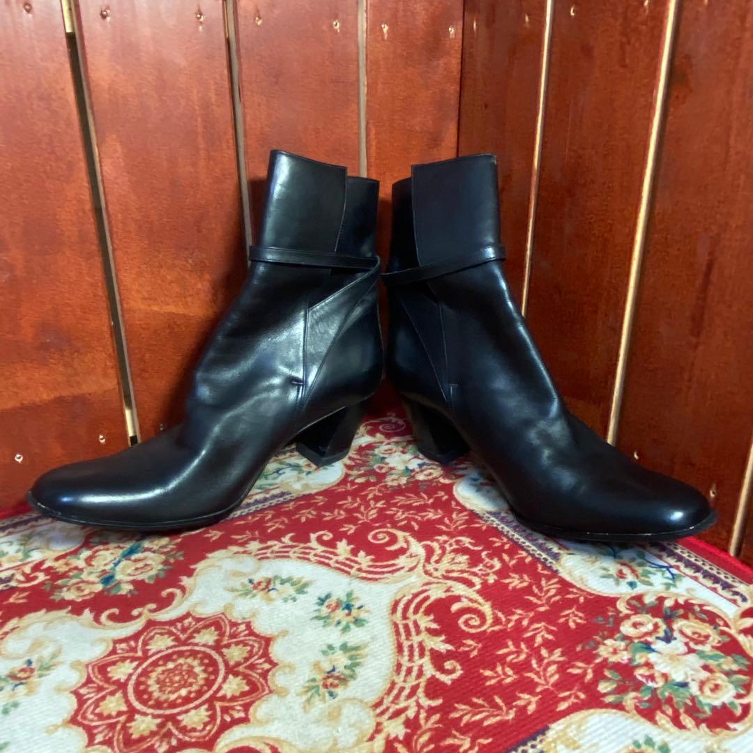 HERMES エルメス バックル アピ レザー ショートブーツ