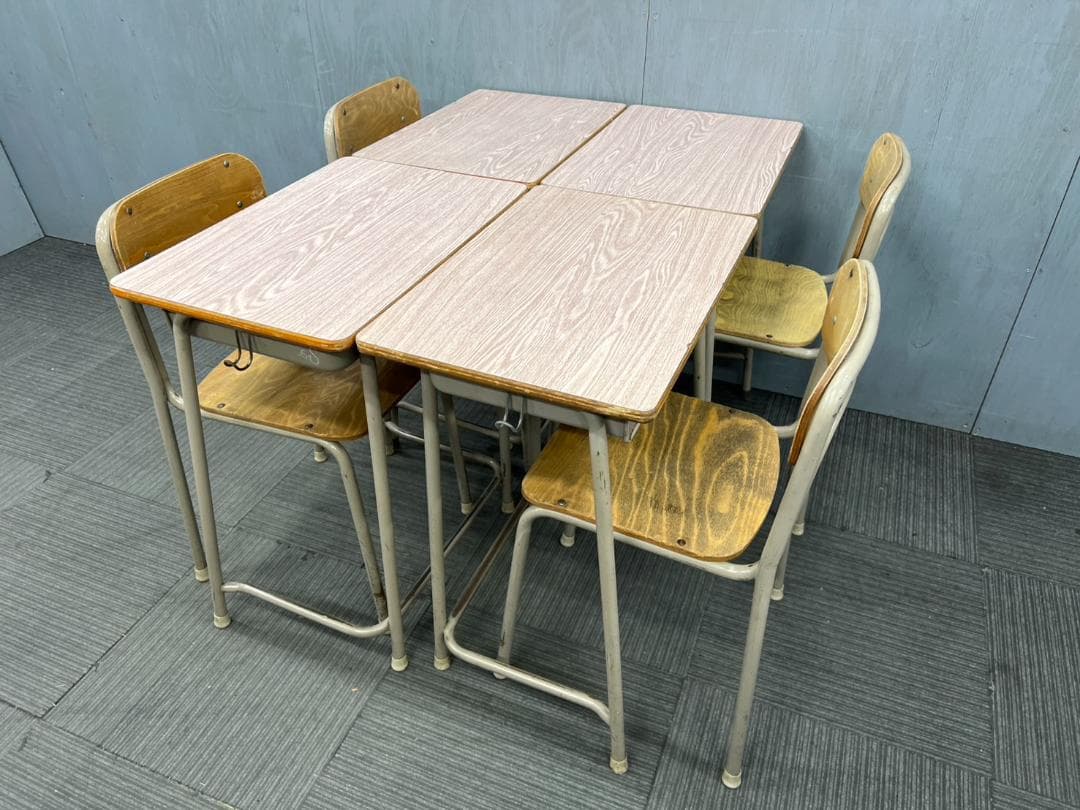 822◆自社便対応地域あり◆学童机・学童椅子4組(新JIS5.5号)学校学習塾