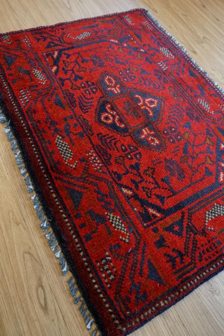 70×50cm ペルシャ バルーチ絨毯 トライバルラグ ヴィンテージラグ