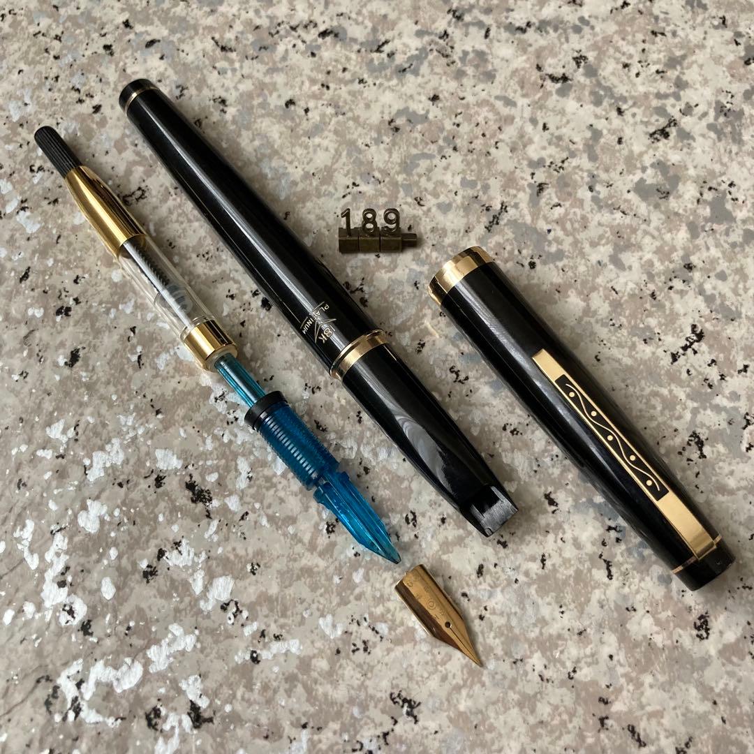 #189 オーバーホール済み 万年筆 プラチナ PLATINUM ロング18k