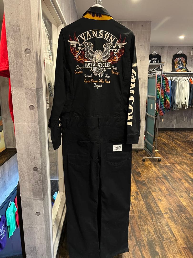 vanson タグ付きつなぎ