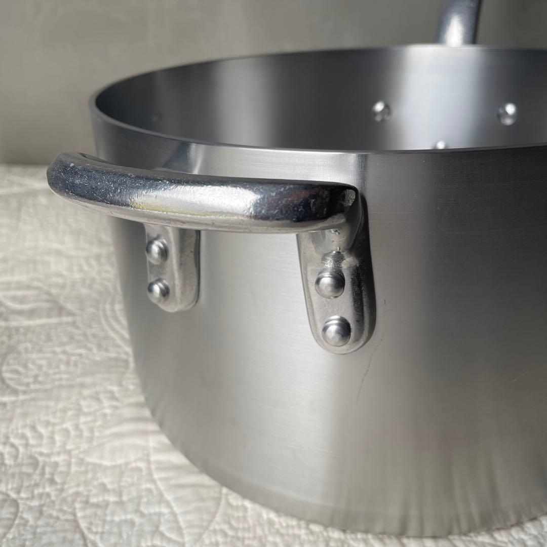 カンダ ハイグレード アルミ片手鍋 寸胴　目盛付 30cm 12L) 蓋つき