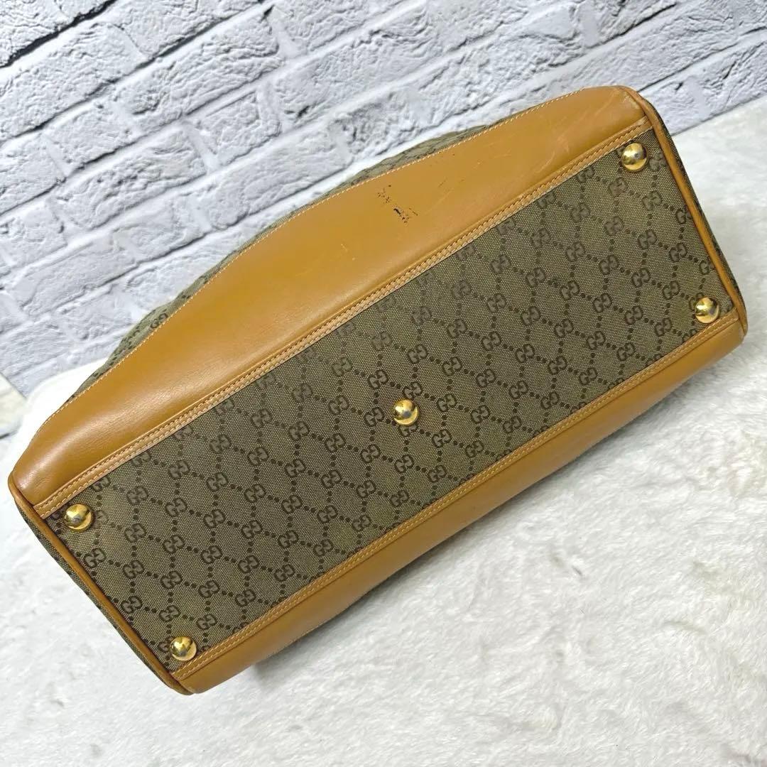 GUCCI グッチ GGキャンバス 2WAY ボストンバッグ ゴールド金具