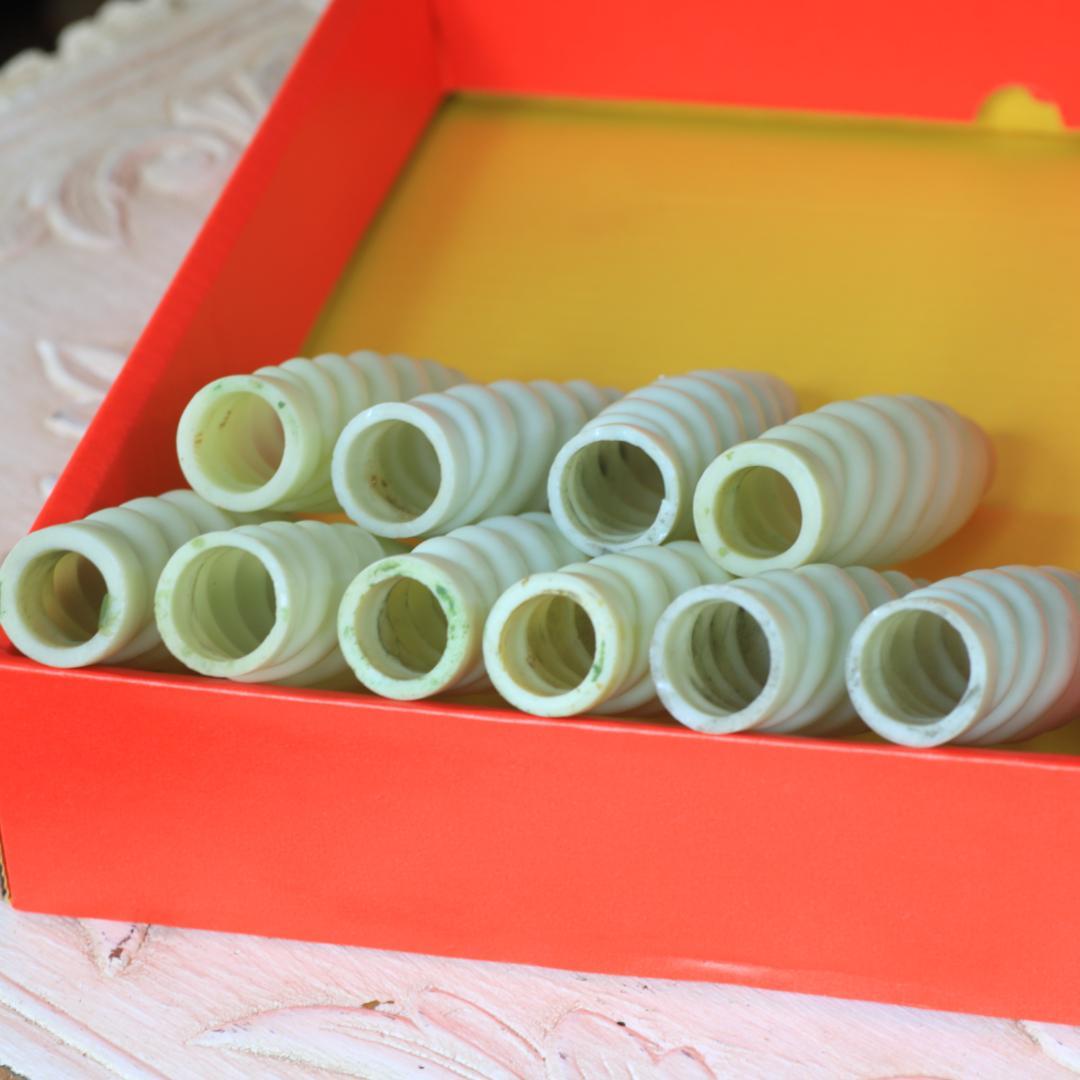 希少！フェントン キャンドルカバー10本ウランガラス　/アンティークシャンデリア