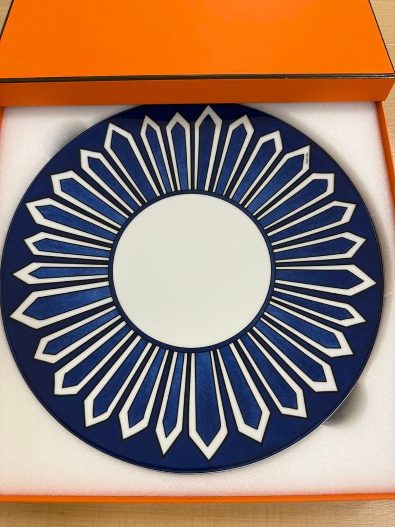 HERMES アメリカンディナープレート2枚セット　ブルーダイユール