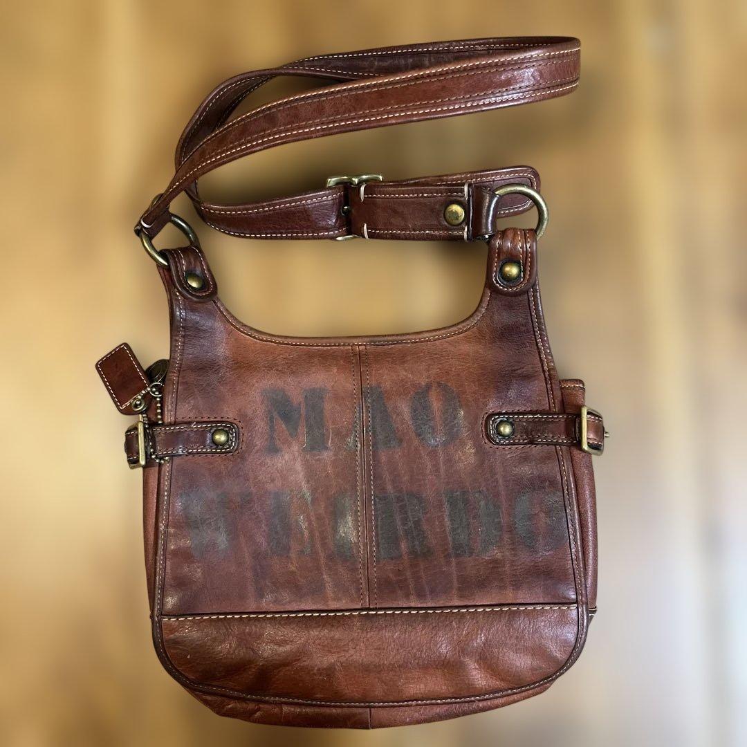 珍品　OLDコーチ　US MAIL ショルダーバッグ　ターンロック　ブラウン