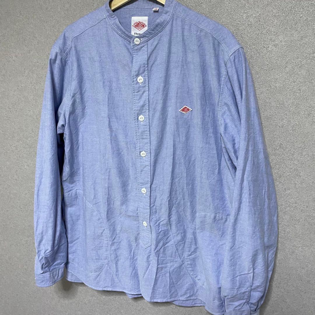 DANTON ダントン　オックスフォード バンドカラー　シャツ　44 L XL