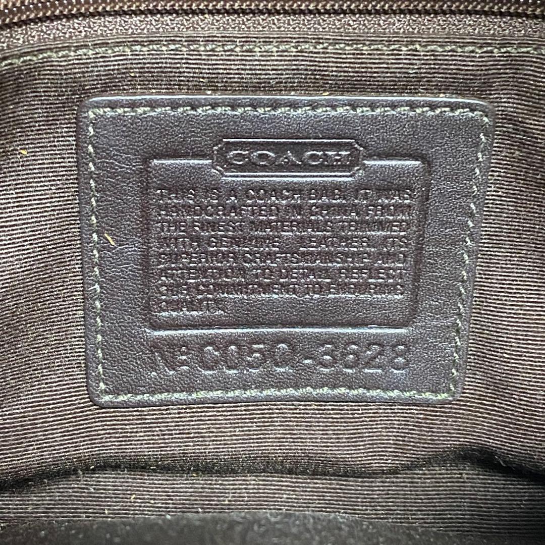 【保存袋付】COACH コーチ シグネチャー スエード ショルダーバッグ 茶色