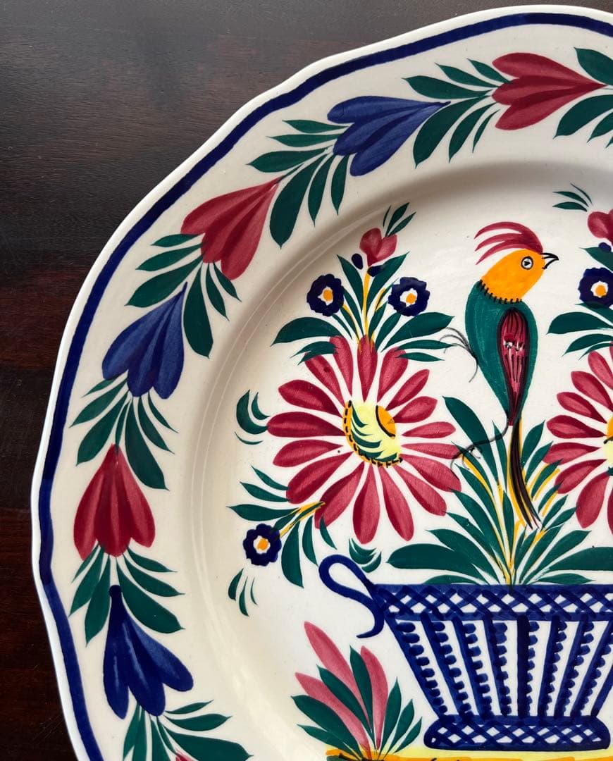 フランスHB Quimper 手描きプレート 1966年