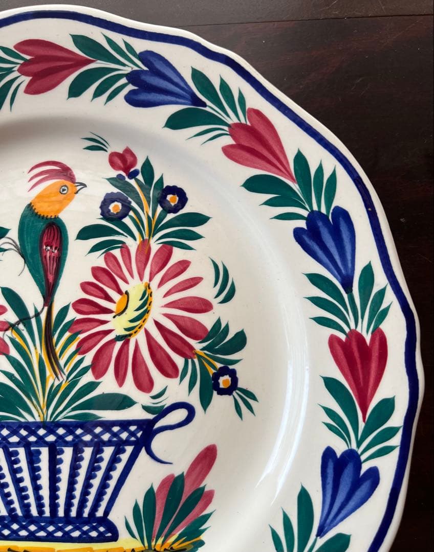 フランスHB Quimper 手描きプレート 1966年