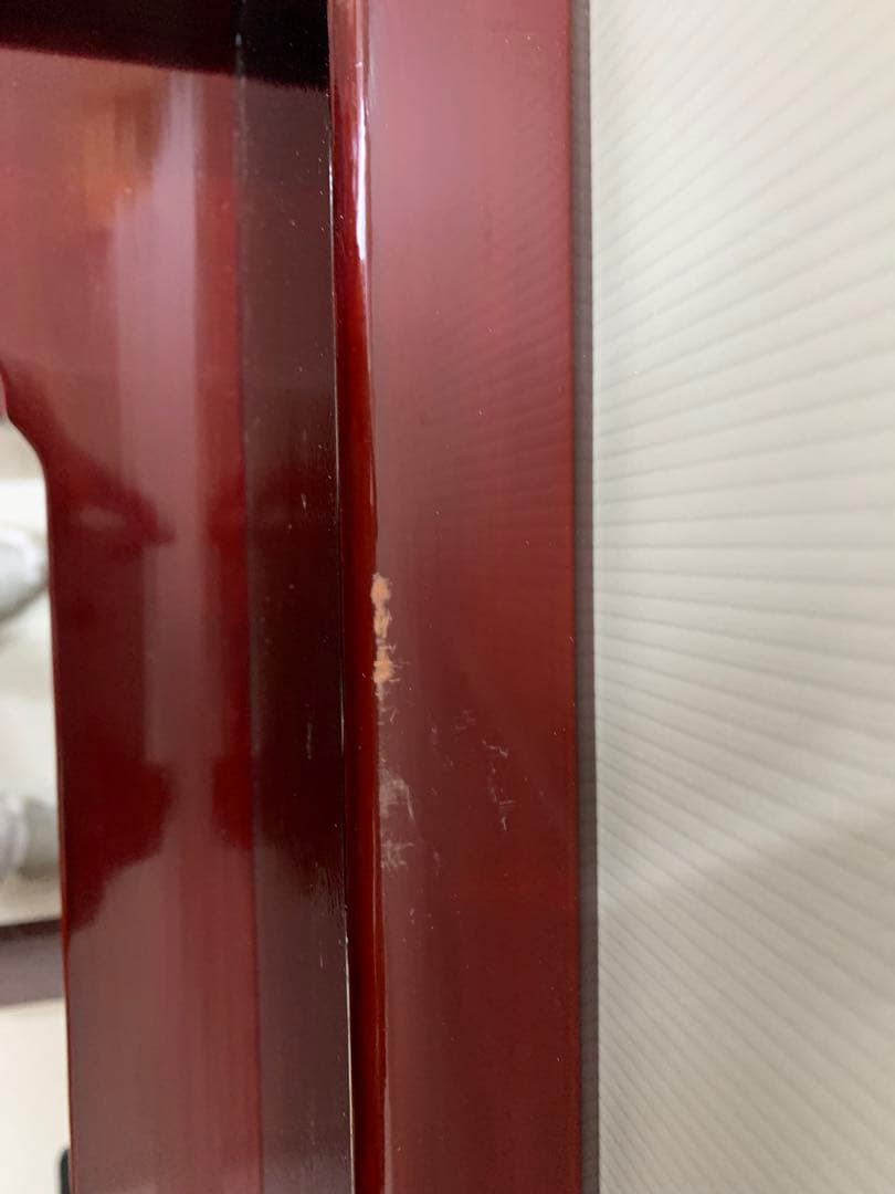 香川漆器　テーブル　赤い長方形座卓 四角い脚デザイン