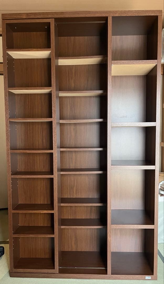 ぽっぽさま専用　 ブラウン木製スライド本棚