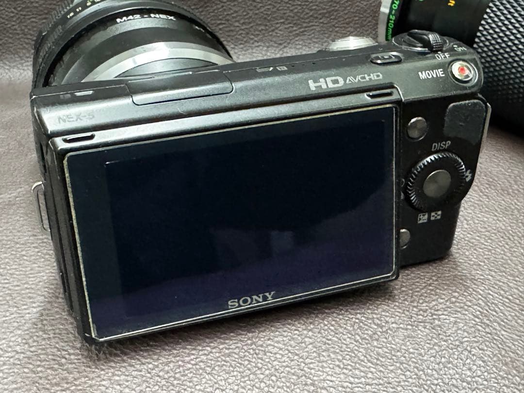 Sony NEX-5 レンズ2本付 ぐるぐるボケヘリオス44M、70-210mm