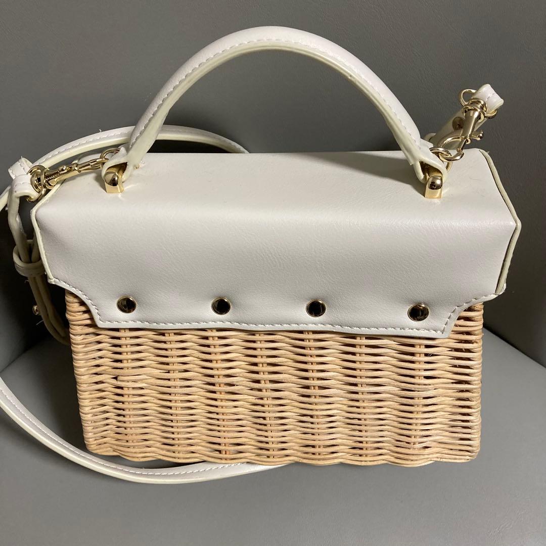 美品セルフォード CELFORD ビジュー×スタッズシーズナルバッグカゴバッグ