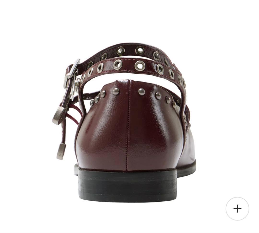 靴 AMERIVintage STUDS STRAP BALLET SHOES