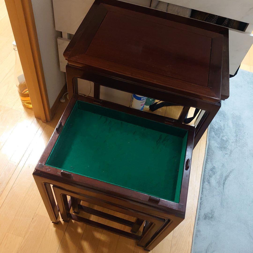 値下げ！！アンティーク木製ネストテーブル 4点セット