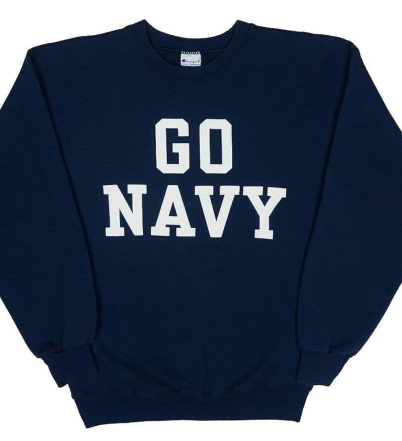 90s Champion®︎ \"GO NAVY\" Sweatshirt