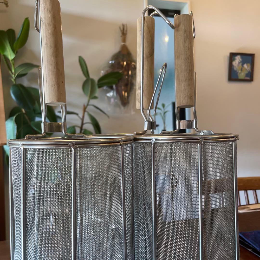 【3点セット】業務用　木柄　てぼ　バスタ　スパゲッティ　φ110×H300