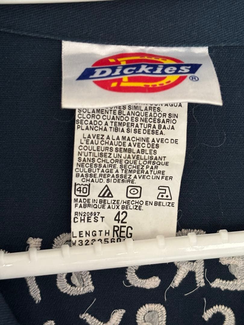 ディッキーズ/つなぎ/オールインワン/ベトジャン/刺繍/ネイビー/42/良品/L