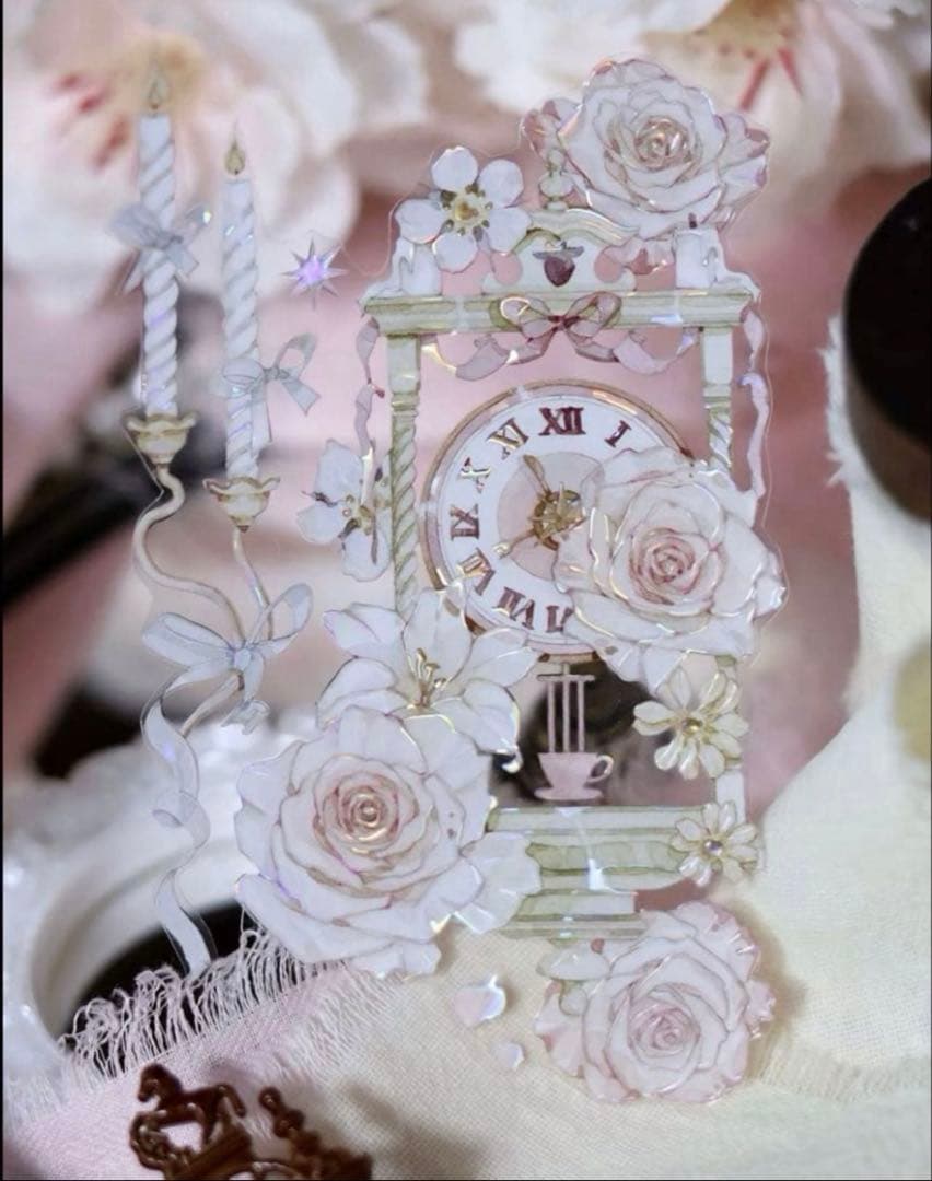 贝壳光 6cm×10m 甜梦哲学 海外マスキングテープ　海外マステ　花バラ