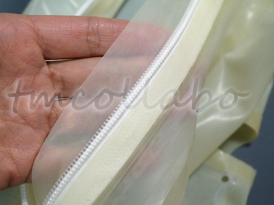 【55dmbxy】ラテックス製マスク一体型P付全身スーツ★男性XXL★透明