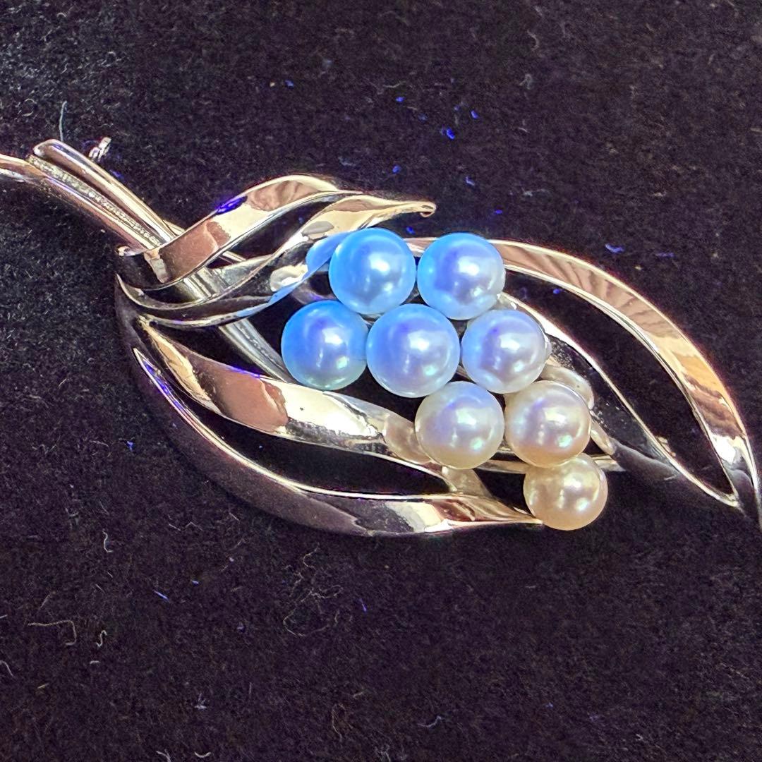 ☆極美品☆MIKIMOTO ミキモト　パールブローチ　シルバー　リアルパール