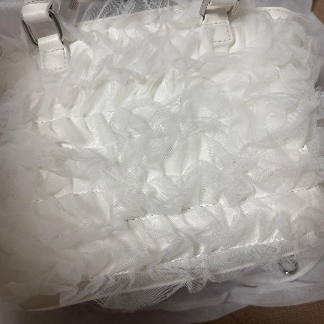 Ank Rouge 確定ファンサのおまじないチュールフリルBag 白　痛バ