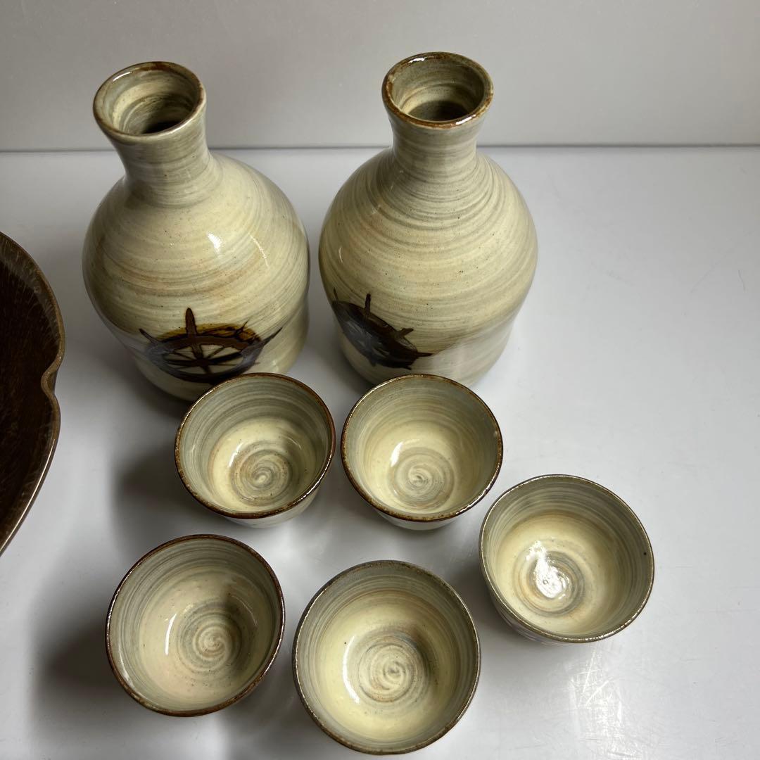 横石臥牛　酒器、皿、鉢セット　木箱付　東Y7-1020③タニコ