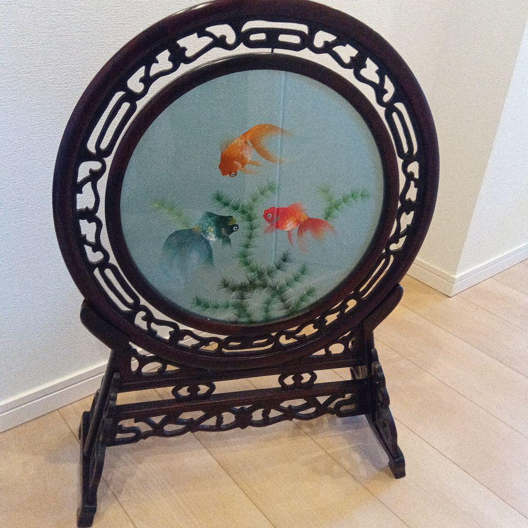 蘇州工芸両面刺繍飾衝立